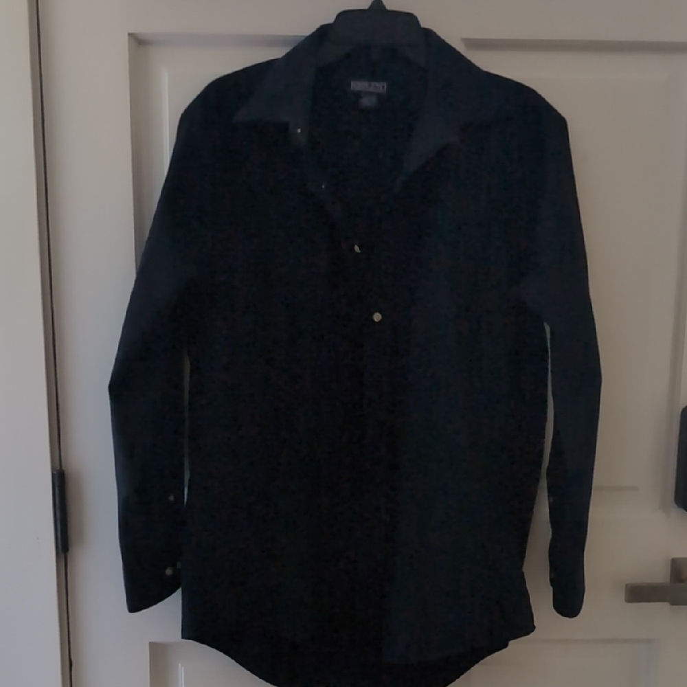 Lands' End Black Button-Up Shirt